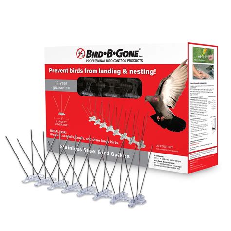 Bird B Gone Bird Repelling Spikes Kit For Large Birds 20 1