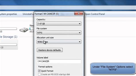 Usb drive format ntfs allocation unit size - dualpilot