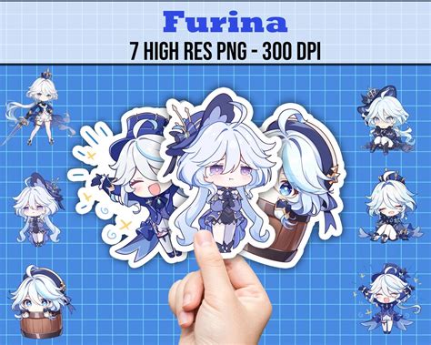 Genshin Impact Furina Png Pack Chibi Furina Clipart Bundle For