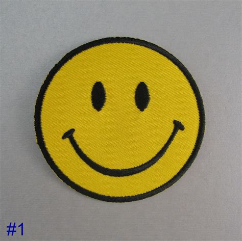 Smiley Face Iron on Embroidered Cloth Patch Badge Appliqué happy smile