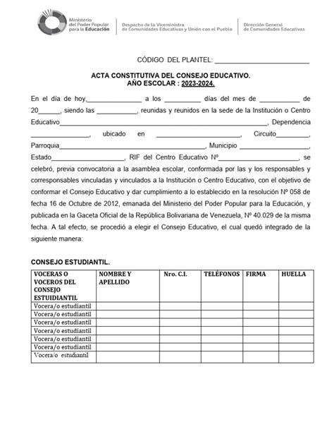 Acta Consejo Educativo Pdf