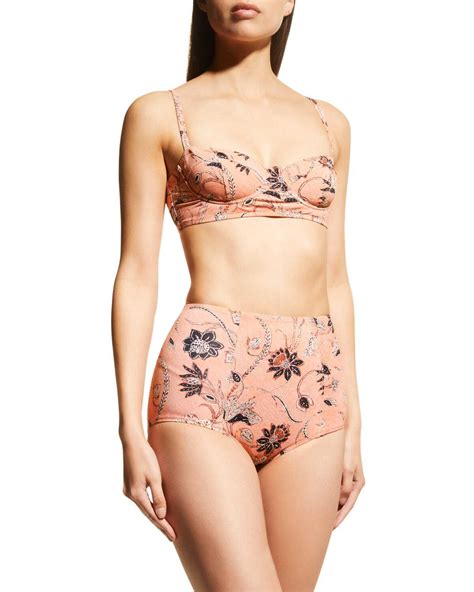 Buy Ulla Johnson Zahara Floral High Waist Bikini Bottoms Primrose At