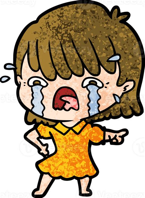 Cartoon Girl Crying Drawing 46996205 Png