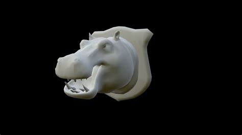 D Model Hippopotamus Hippo Head Vr Ar Low Poly Cgtrader