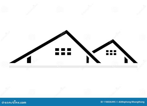 Roofing Logo Template Roof And Home Logo Real Estate Icon Vector