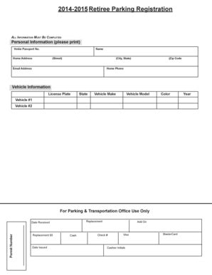 Fillable Online Parking Vt Retiree Permit Parking And Transportation