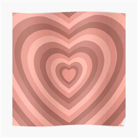 Aesthetic Pink Rainbow Hearts Poster By Pastel Paletted Redbubble