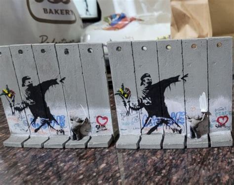 Banksy Walled Off Hotel Flowers Thrower Wall Sections Ebay