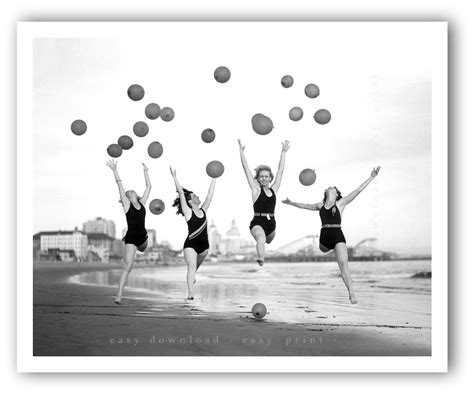 Balloon Dance Retro Beach Photo Printable Vintage Photo - Etsy