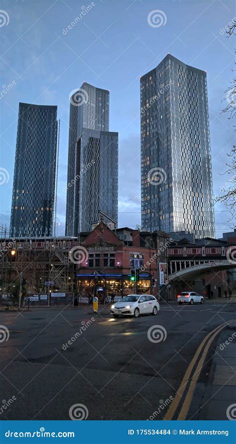 Manchester Skyscrapers City Centre Skyline Editorial Stock Image ...