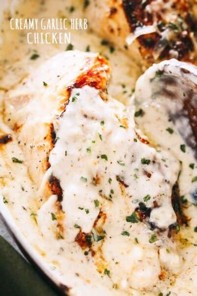 Creamy Garlic Herb Chicken Recipe Diethood