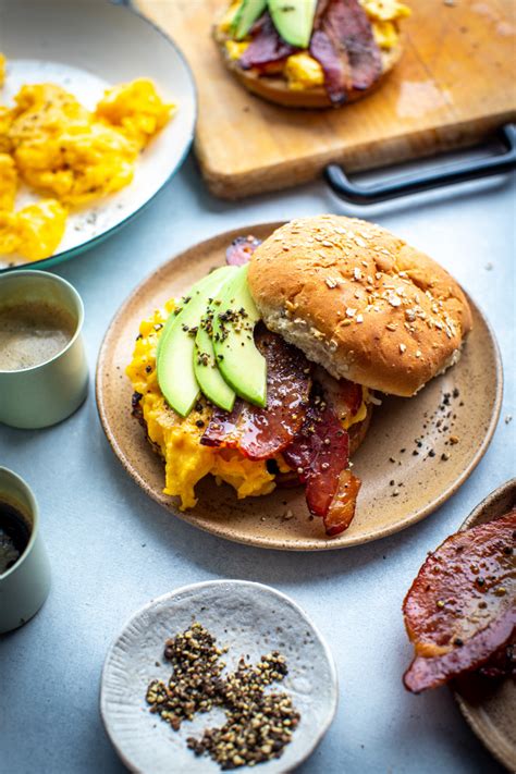 Epic Breakfast Bun with Velvet Cheddar Scrambled Eggs, Avocado & Maple ...