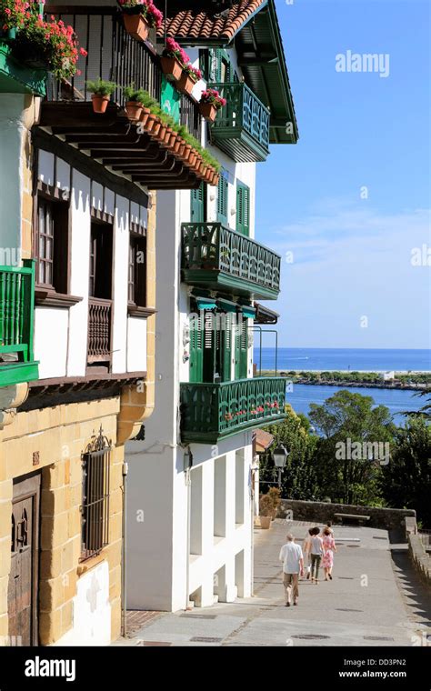 Summertime and a clam Atlantic Ocean view from Hondarribia old town Stock Photo - Alamy