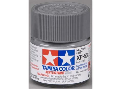 Tamiya Lakk Acryl XF 53 Neutr Grey 10ml Glass Norwegian Modellers