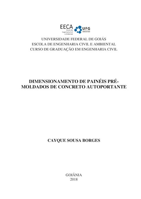 PDF DIMENSIONAMENTO DE PAINÉIS PRÉ MOLDADOS DE C S BORGES