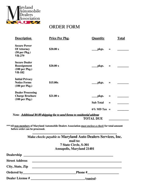 Maryland Dealer Reassignment Form Vr 182 Fill Out And Sign Online Dochub