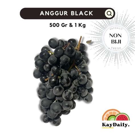 Jual Anggur Hitam Tanpa Biji Manis Autumn 1 Kg Halal Di Seller Kaydaily