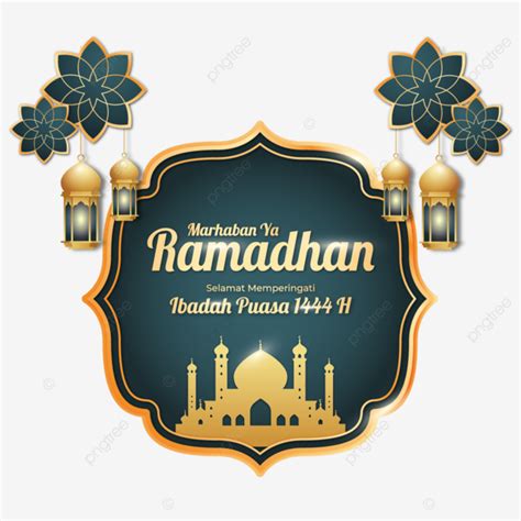 Marhaban Ya Ramadhan Happy Fasting Worship 1444 H 2023 M Vector