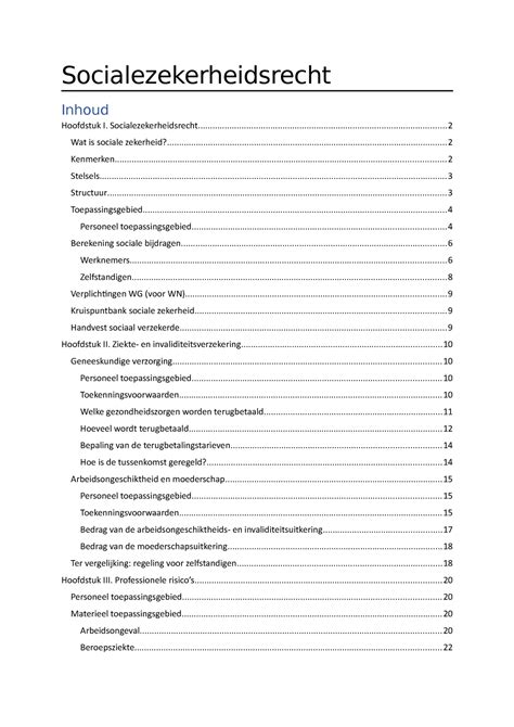 Socialezekerheidsrecht Svt Socialezekerheidsrecht Hoofdstuk I