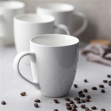 DOWAN 19oz Ceramic Coffee Mugs Set of 6, Large White Cups for Home, Tea ...