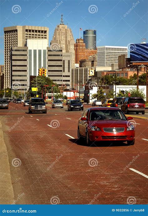 Brick Road In Detroit Stock Photo Image Of Automobile 9032856