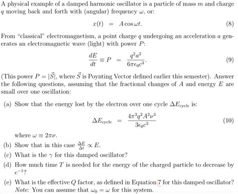 Damped Harmonic Oscillator Examples