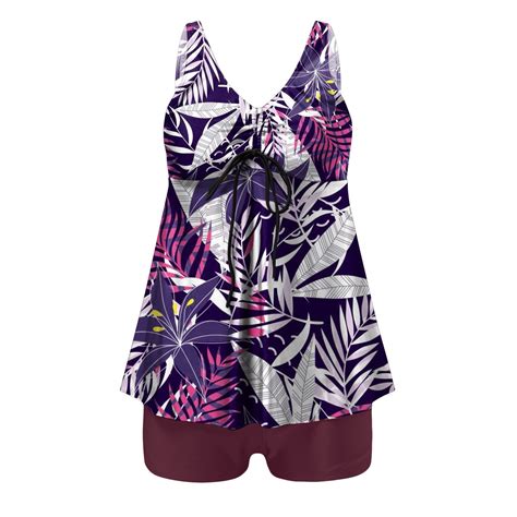 Kcodviy Women Swimsuits For Women Two Piece Bathing Suits Print Tank