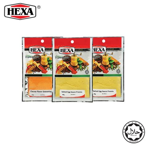 Hexa Halal Salted Egg Sauce Premix 40gm X 2 Pkt Cheese Flavor Seasoning