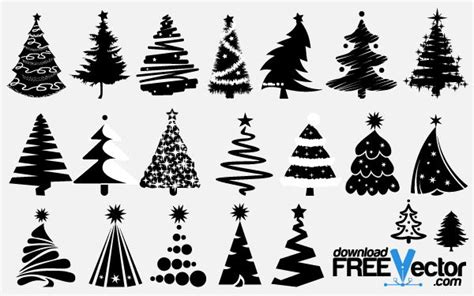 Free Vector Christmas Tree Silhouettes Silhouette Christmas