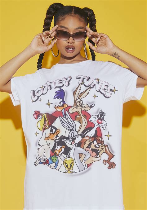 Dolls Kill X Looney Tunes Oversized Airbrush Graphic Tee White