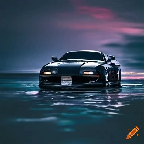 Black Toyota Supra Mk4 Around Sea Night On Craiyon