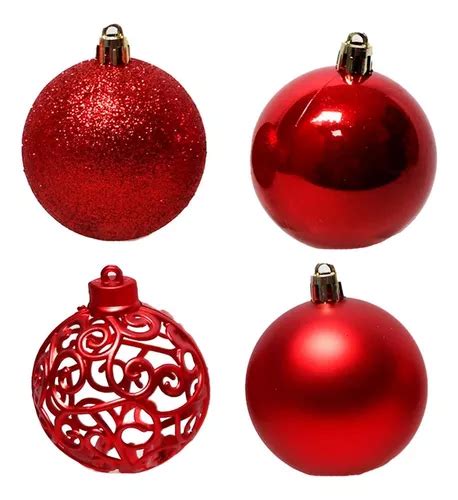 Bolas De Natal Vermelhas 6 Cm 4 Modelos Exclusivos 12 Un MercadoLivre