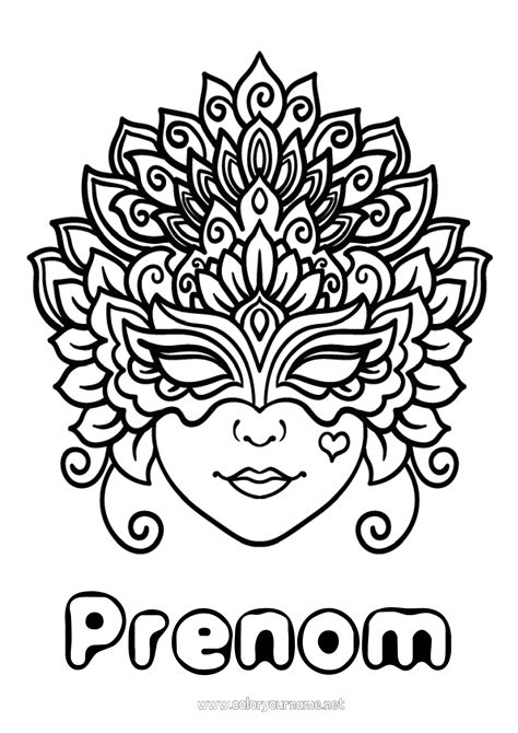 Mardi Gras Coloriages Gratuits Imprimer Et Customiser Page