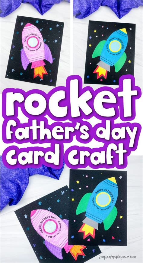 Rocket father s day card craft free template – Artofit