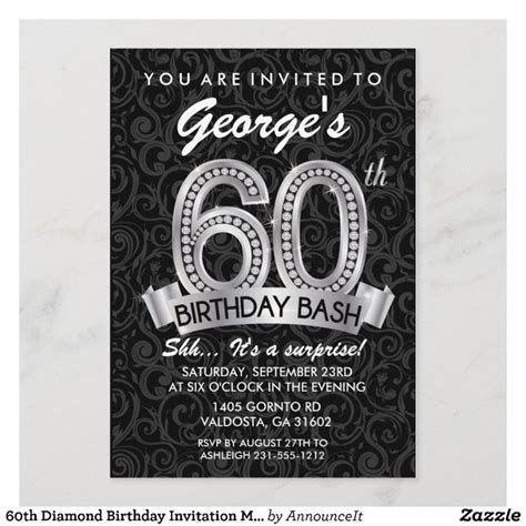 Invitation E Tape De L Invitation L Anniversaire Du Diam Zazzle