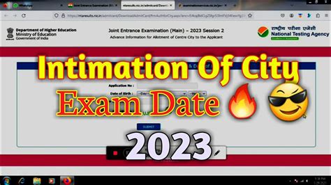 JEE Intimation Of City Exam Date Link Jee Main April Attempt Admit