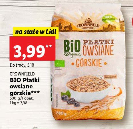 Płatki owsiane górskie bio Crownfield cena promocje opinie