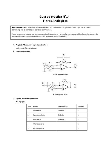 Solution Circuitos Electronicos Filtros Anal Gicos Lab Studypool