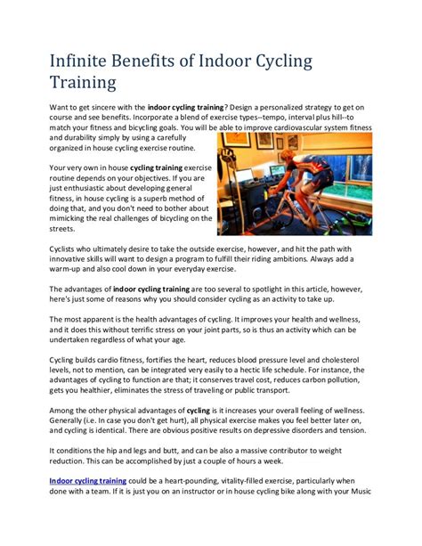 Infinite Benefits Of Indoor Cycling Training