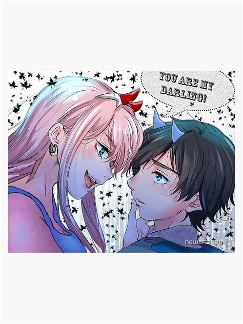 Zero Two And Hiro Darling In The Franxx Sticker By Newartstyle