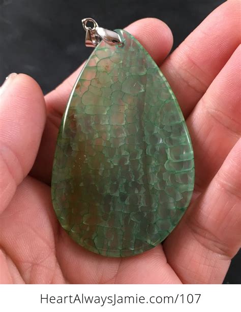 Semi Transparent Green Dragon Veins Stone Agate Pendant I Hcptnsyam