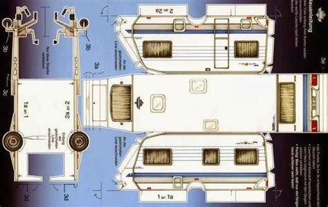 Several Caravan Trailers Paper Models By Hans Prive Paper Models