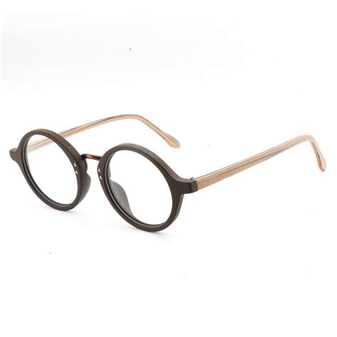 AZB Wooden Eyewear Frames Spectacle Retro Round Cl... – Grandado