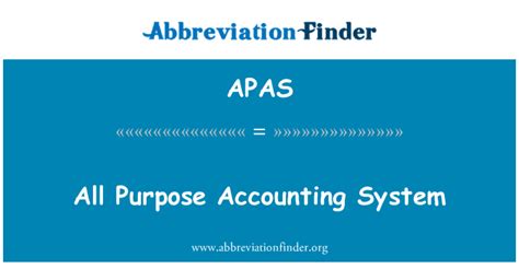 O Que Significa Apas - APAS significa Todo sistema de contabilidade de propósito - All Purpose ...