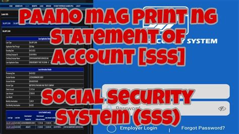 Paano Mag Print Ng Statement Of Account Soa Social Security System