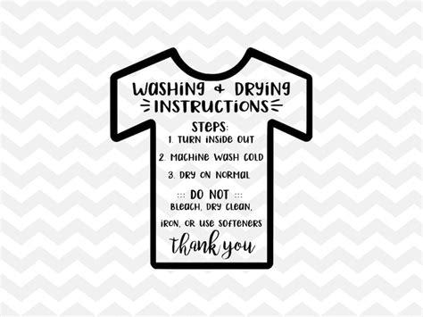 Washing Instructions Svg Shirt Care Svg Care Instructions Etsy