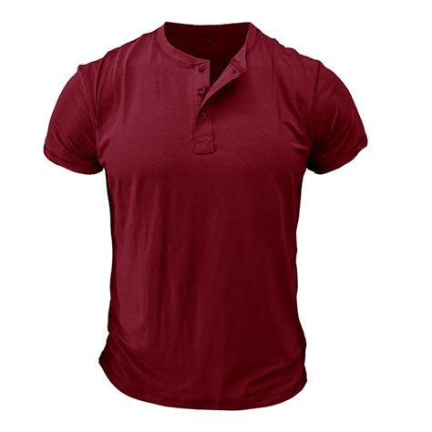 Male Spring Summer Cotton Short Sleeve Button Pocket Collar Solid Color