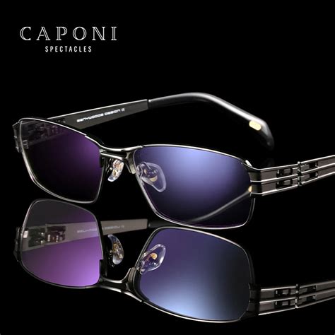 Caponi Computer Glasses Men Anti Blue Light Photochromic Gray