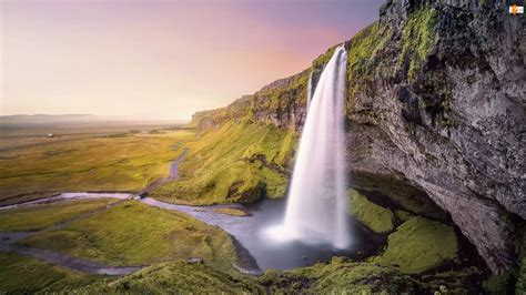 Islandia Wodospad Seljalandsfoss Rzeka Seljaland