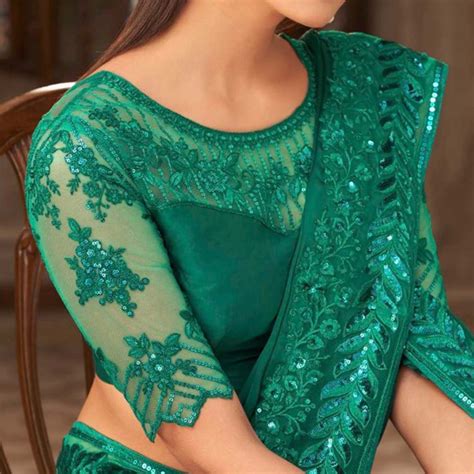 Green Saree Jacket Design 2022 Saree Jacket Online Shopping